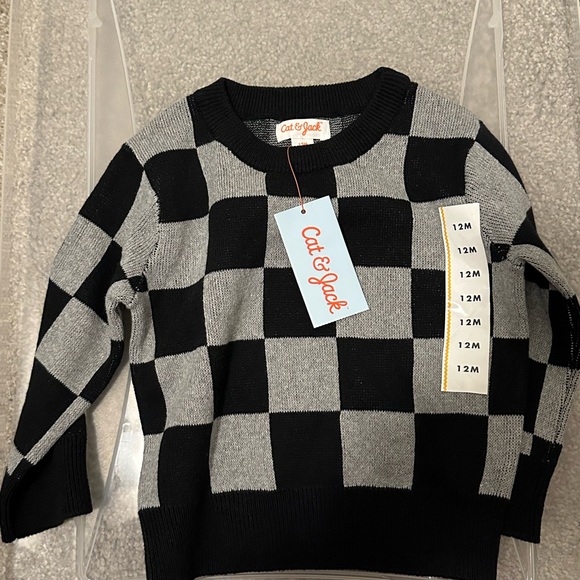 Cat & Jack Other - Cat & Jack Black and Gray Crew Neck Sweater